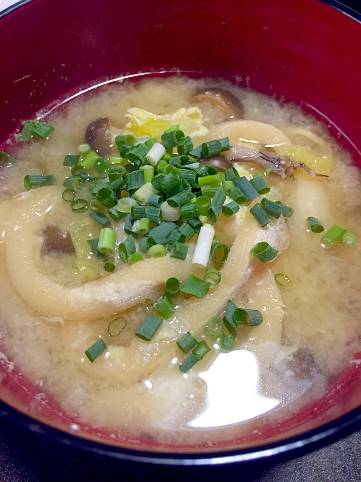 白菜しめじ油揚げ小葱の味噌汁|ありぴ〜さん