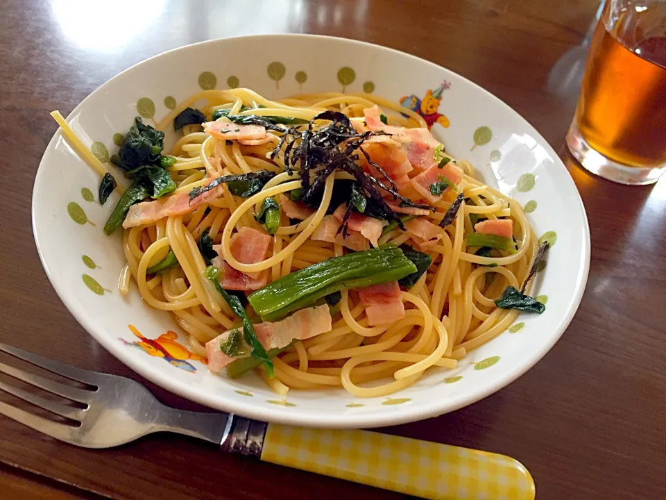 ベーコンとほうれん草の和風パスタ|ぴかちゅん★さん