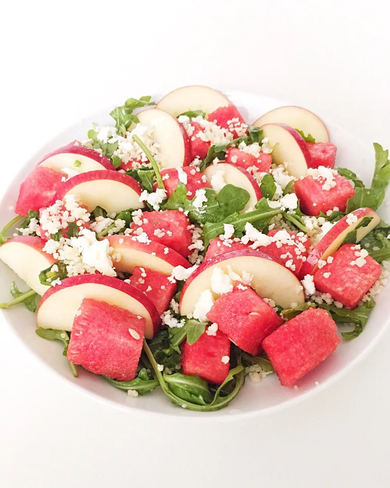 Watermelon, Apple, arugula and feta salad|12Dragonさん