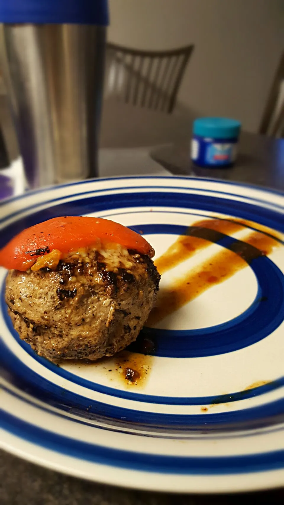 Snapdishの料理写真:Stuffed cream cheese turkey burger with homemade BBQ|Zachary Portolanoさん