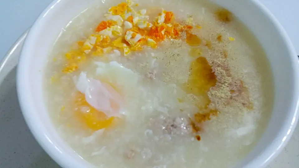 Pork Porridge with Chopped Salted Eggs|🌷lynnlicious🌷さん