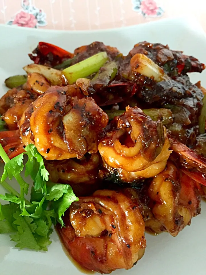 Black Pepper Prawns|Tari's Kitchenさん