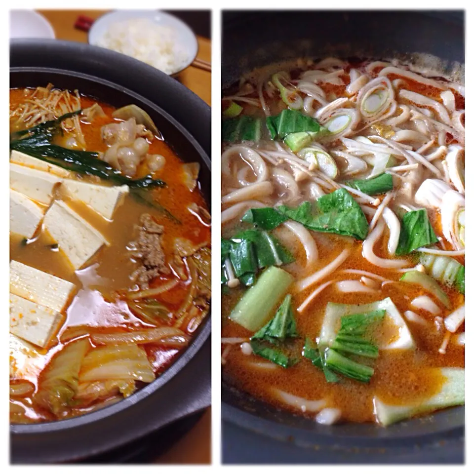 担担ごま鍋からの担担うどんさらに替玉ならぬ替え飯で汁まで完食🍲😁👍|Yu Yu mamaさん