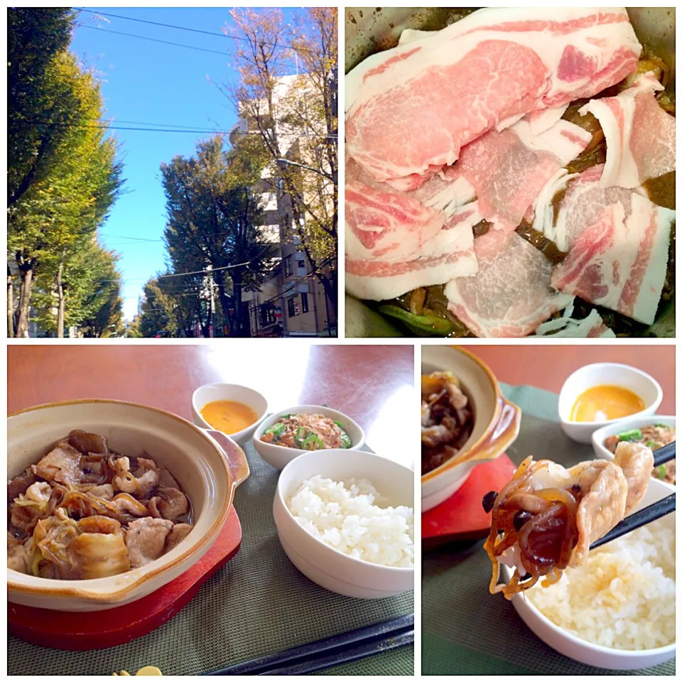 Pork Sukiyaki🍲残りで豚すき焼き定食|🌈Ami🍻さん