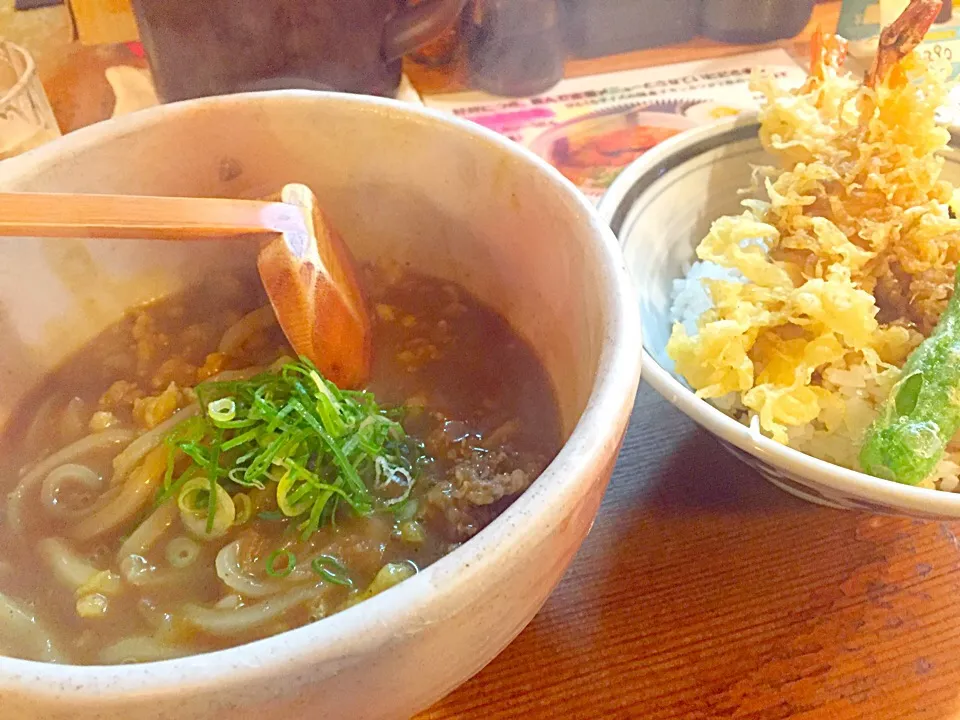 徳正のカレーうどん。脇役の天丼が最高に美味しかった！|Masao Arikiさん