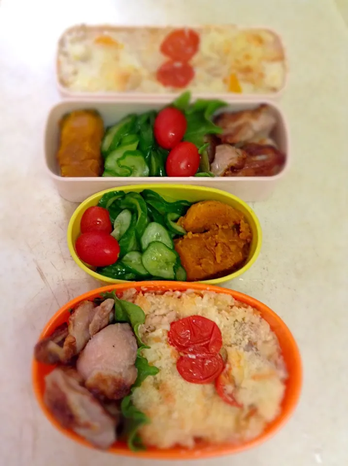 Today’s lunch box. rice casserole with white sauce.|hoppycowさん