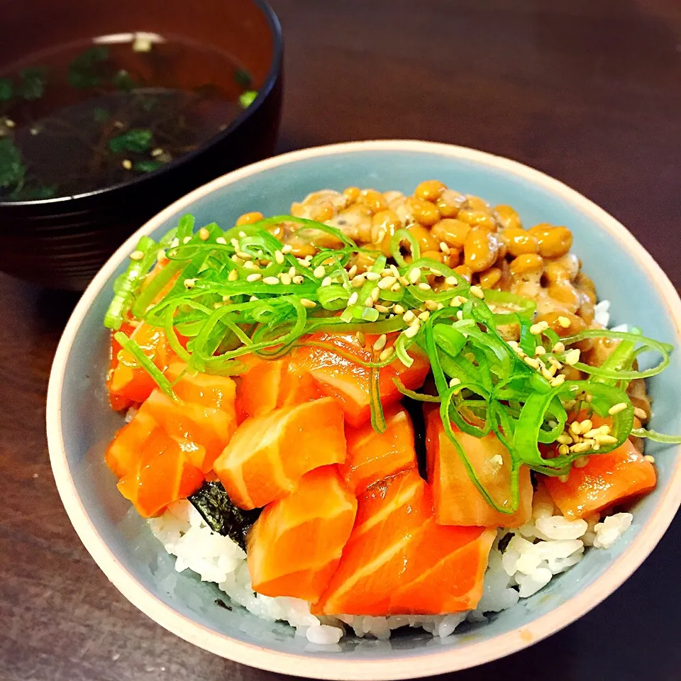 サーモンと納豆丼|恭子さん