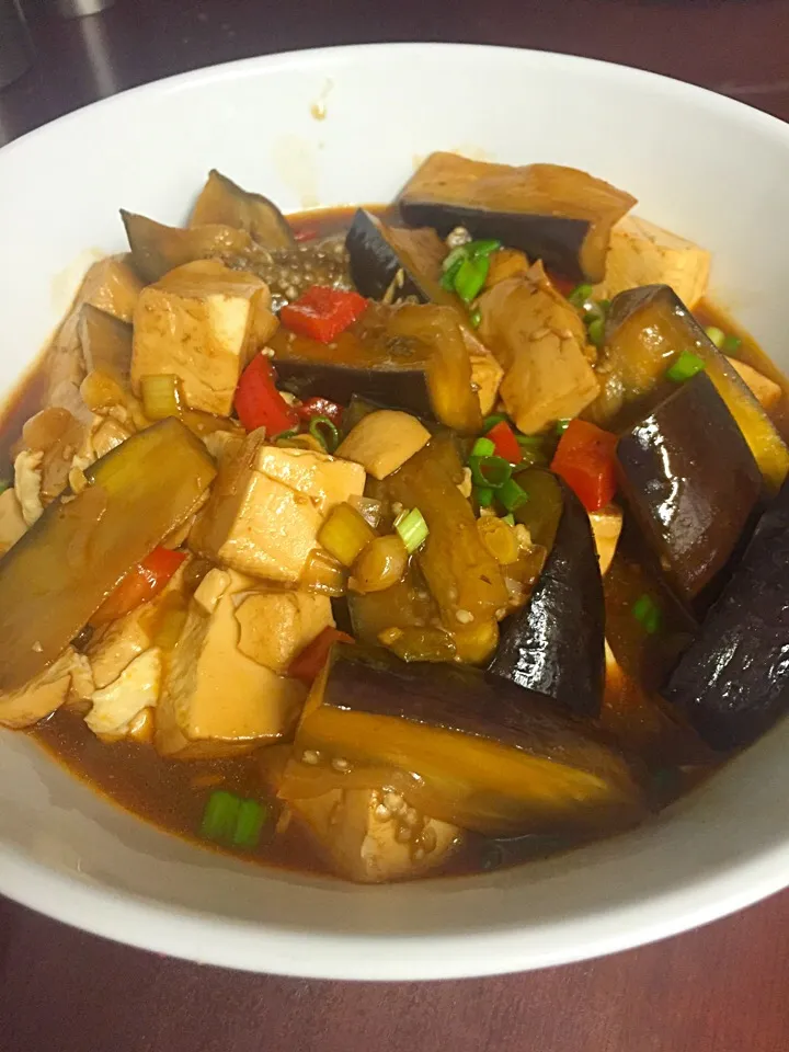 Spicy tofu and eggplant stir fry|Janeさん