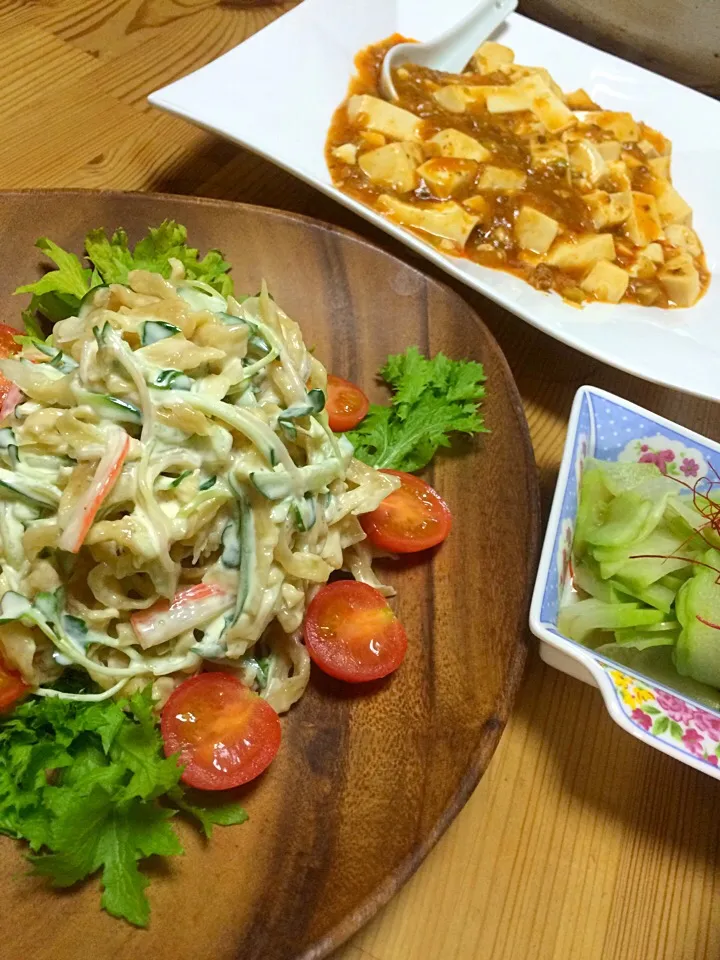 ☆麻婆豆腐
☆切り干し大根のサラダ
☆ハヤトウリの浅漬け|ひろみさん