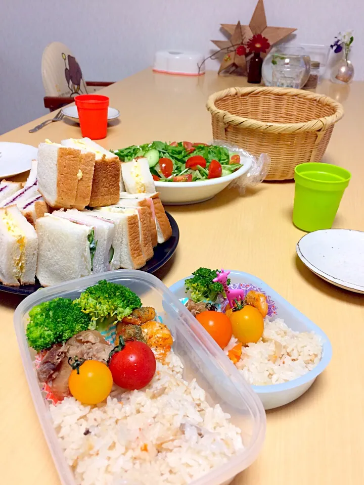 朝ごはん、お父さん弁当、幼稚園弁当|小野田未歩さん