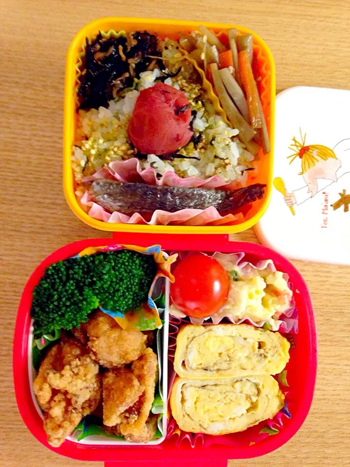 ラビちゃんのお弁当！唐揚げいりo(^_^)o|ちーままさん