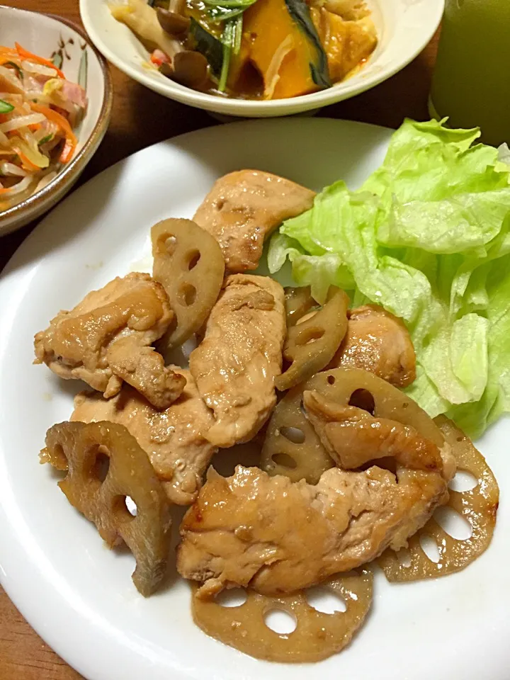 鶏肉とレンコンの鍬焼き|いちこさん