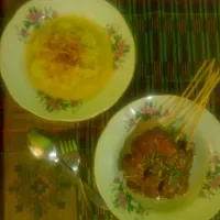 lontong sayur pepaya muda dan sate kere|cancerina pandanさん