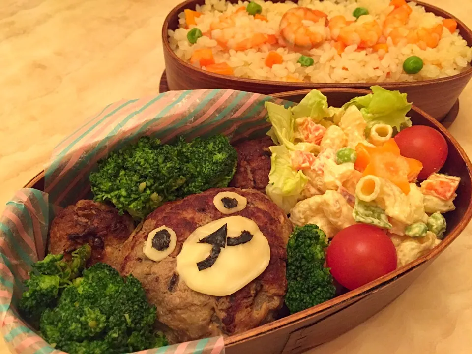 くまさん❤︎ハンバーグお弁当|ぷわこさん