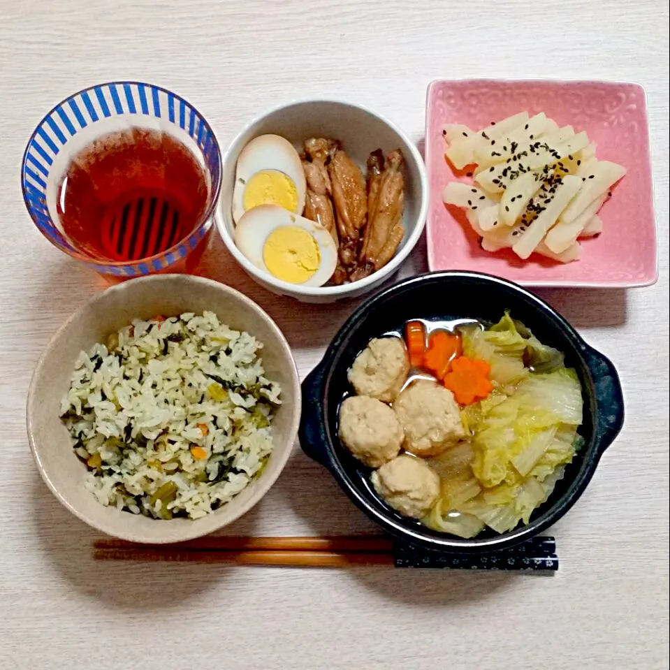 Snapdishの料理写真:おひとり様鍋の夜ご飯♡|Mami.Nさん