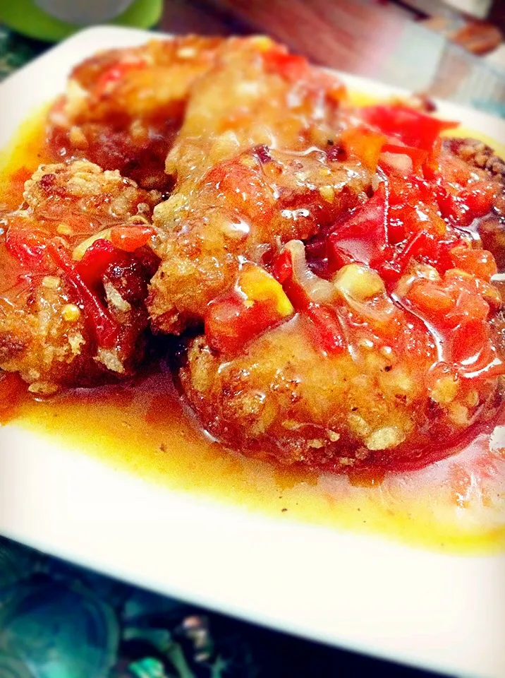 battered deep fried fish with sweet and sour sauce|✨LovelyTeddy ✨さん