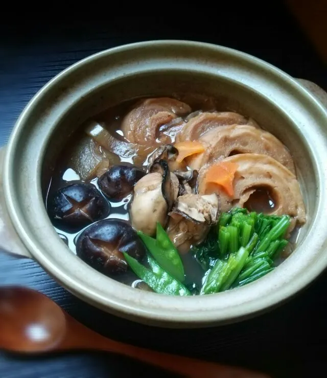 牡蠣と車麩のすき焼き風🍲|peachさん