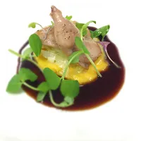 Brined Frog Legs with winter squash, ponzu reduction, spring peas.|Ryan Junglasさん
