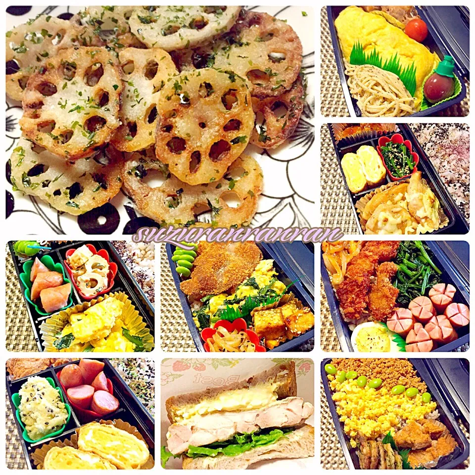 Snapdishの料理写真:さくちんさんの料理 のりしお蓮根チップス＆高校生男子弁当♬*゜|すずらんさん