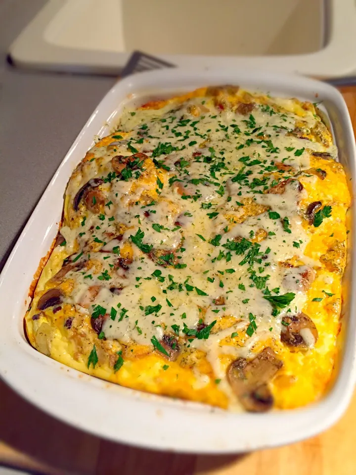 Mushroom & shallot egg casserole|Liesel Ryanさん