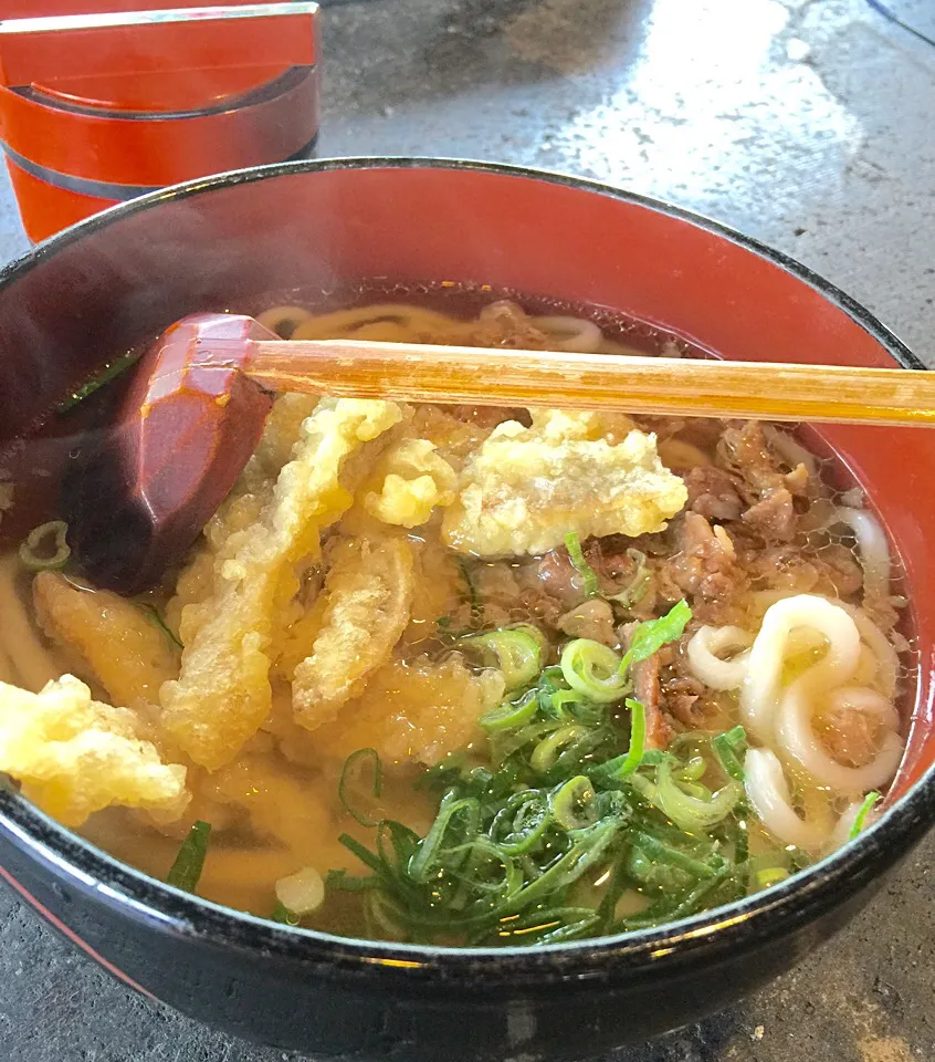 ランチ あずみの肉ごぼう天うどん|keikoさん