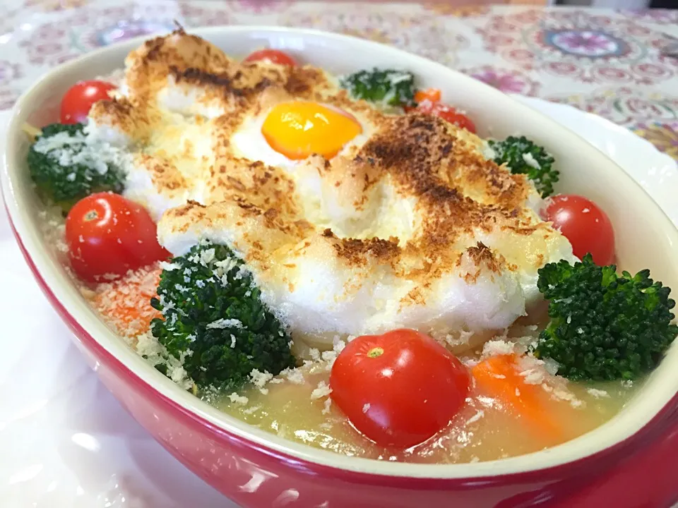 Snapdishの料理写真:ふわふわスフレ焼きスパゲッティ😋|いしくん。（たまご王子🥚🐣🐥🐔）さん