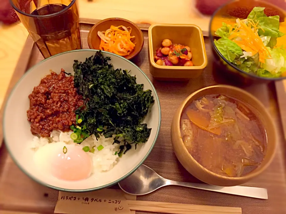 肉みそ丼定食♡|ゆずきさん