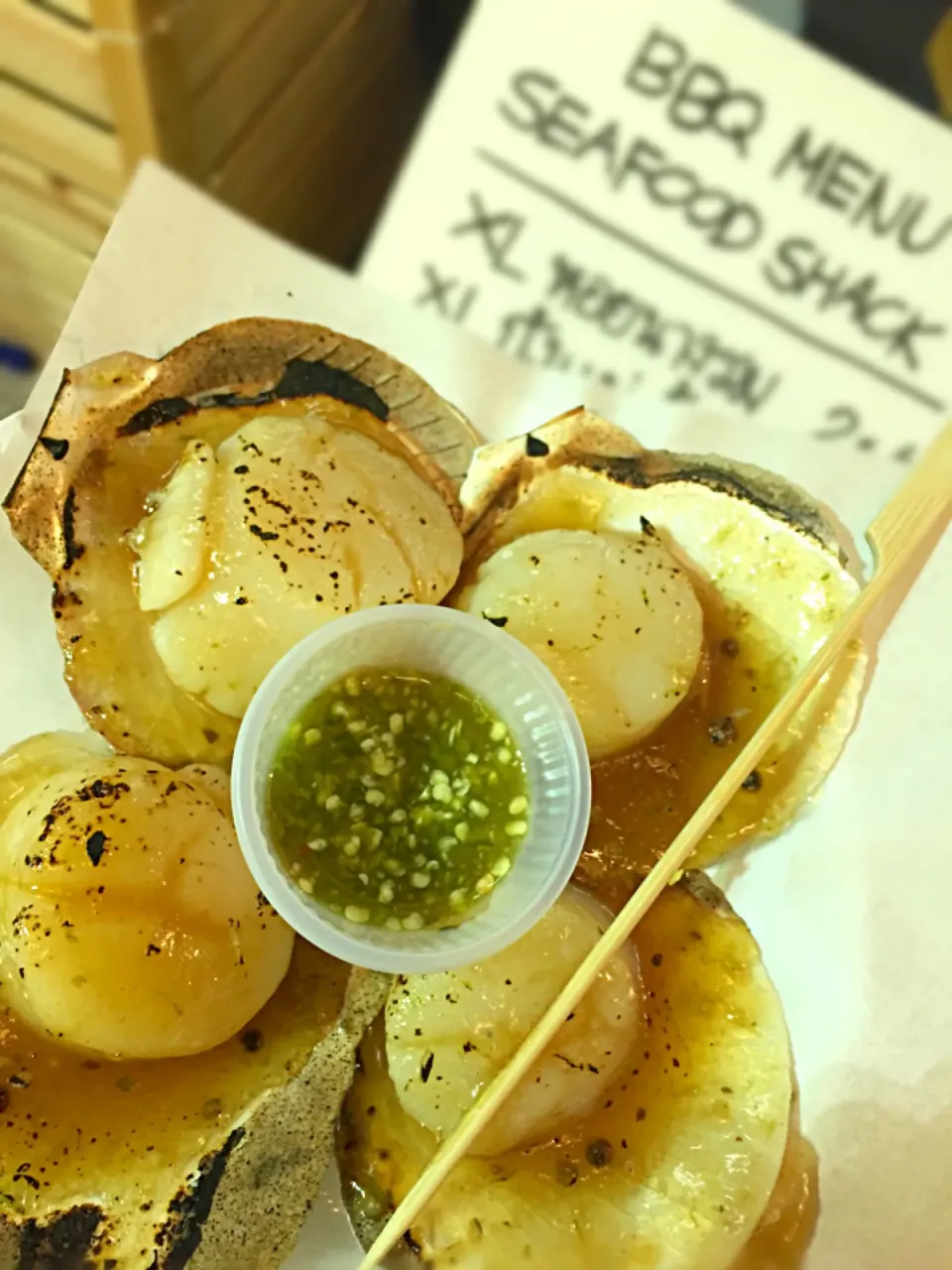 Snapdishの料理写真:Grilled scallop with seafood sauce|PhUnGさん