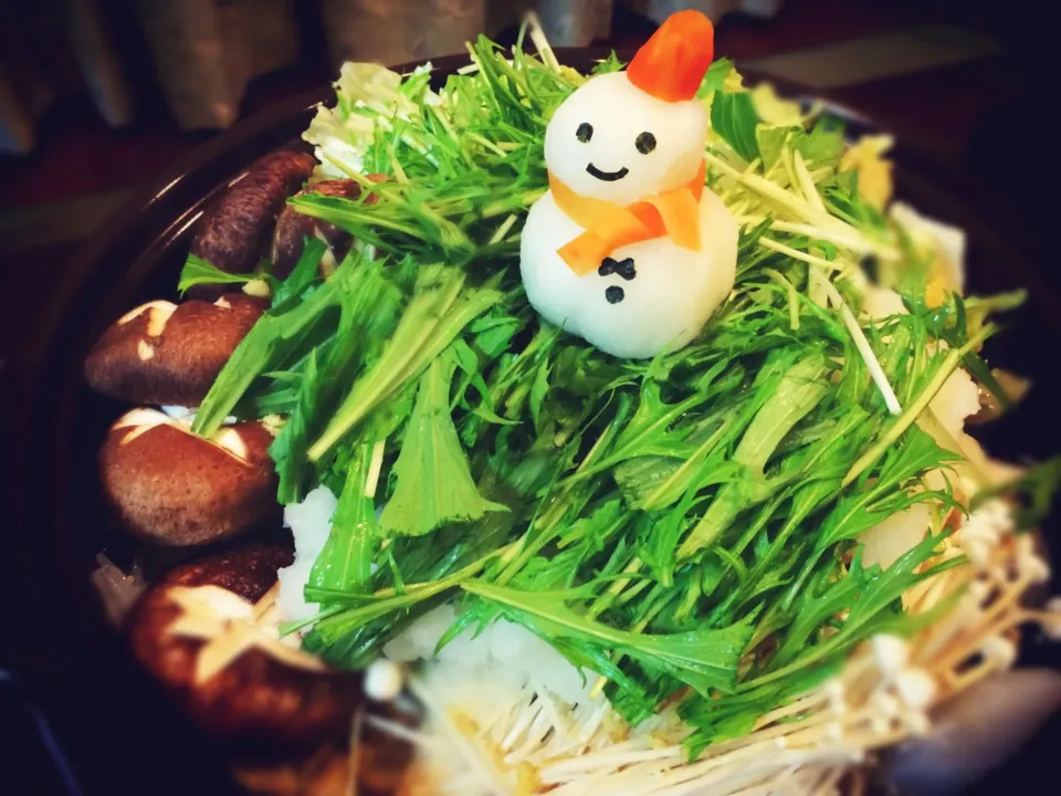 Snapdishの料理写真:みぞれ鍋☺雪だるまちゃん*.＊☃*|AKARIさん