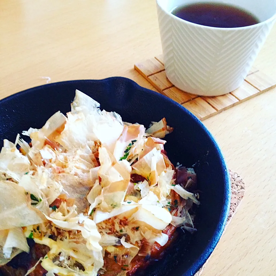 スキレットでお一人様お好み焼きランチ|korieさん