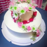 鲜花婚礼蛋糕～🎂💐|Anneさん