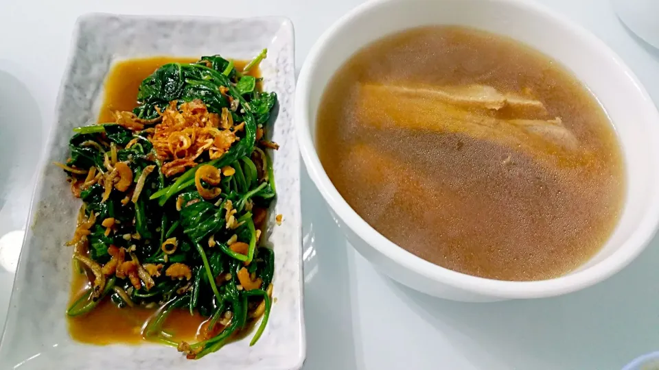 Bakuteh soup & Stir Fry Spinach|🌷lynnlicious🌷さん