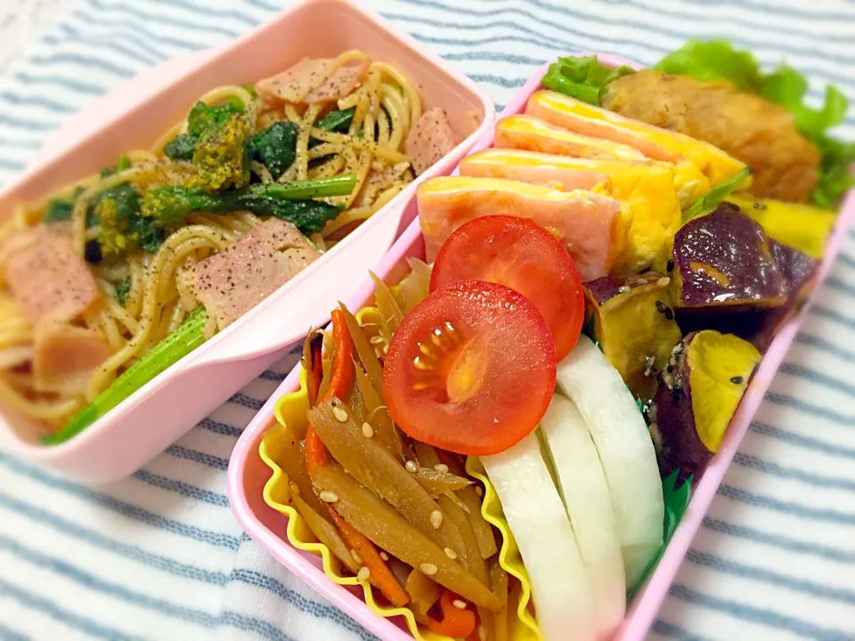 菜の花の柚子胡椒パスタお弁当♡|はるかさん