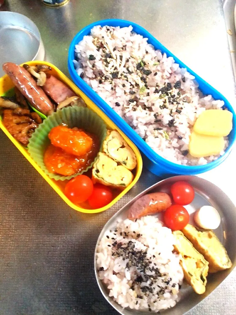 中学生のお弁当と幼稚園児の朝ごはん用お弁当|せおりつさん