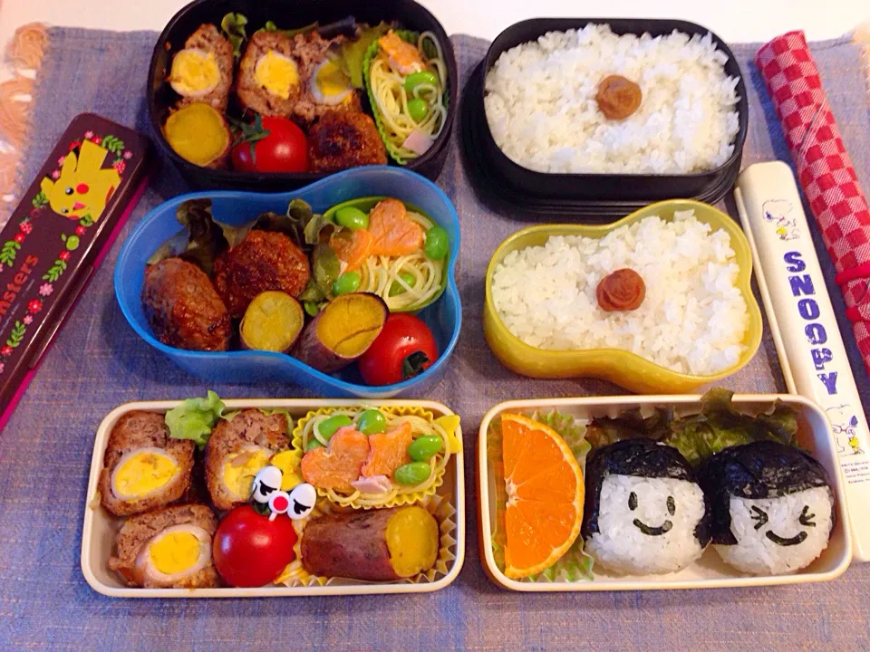 Snapdishの料理写真:1124お父さんお母さん娘弁当|カワエツさん