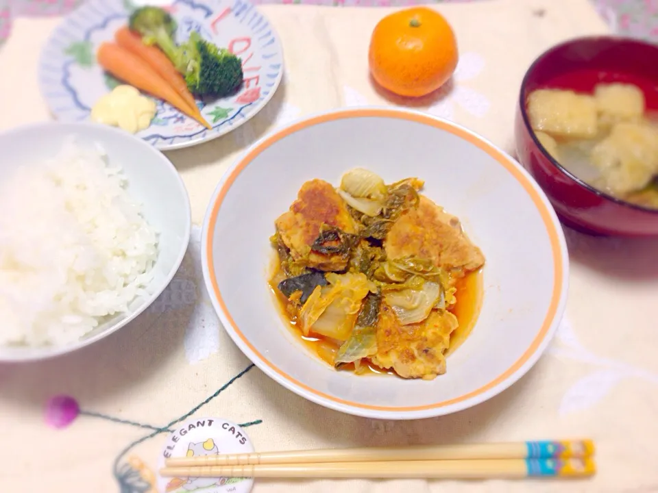 えいぽんさんの料理 白菜と鯖のピカタ韓国風煮こみ🐟|えいぽんさん