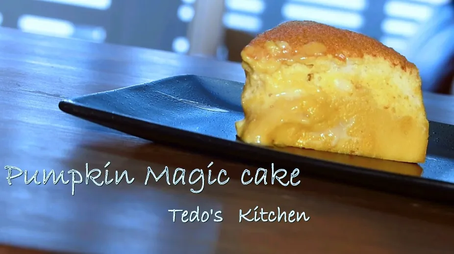 カボチャのマジックケーキ video recipe付き|Tedo's Kitchen Okinawaさん