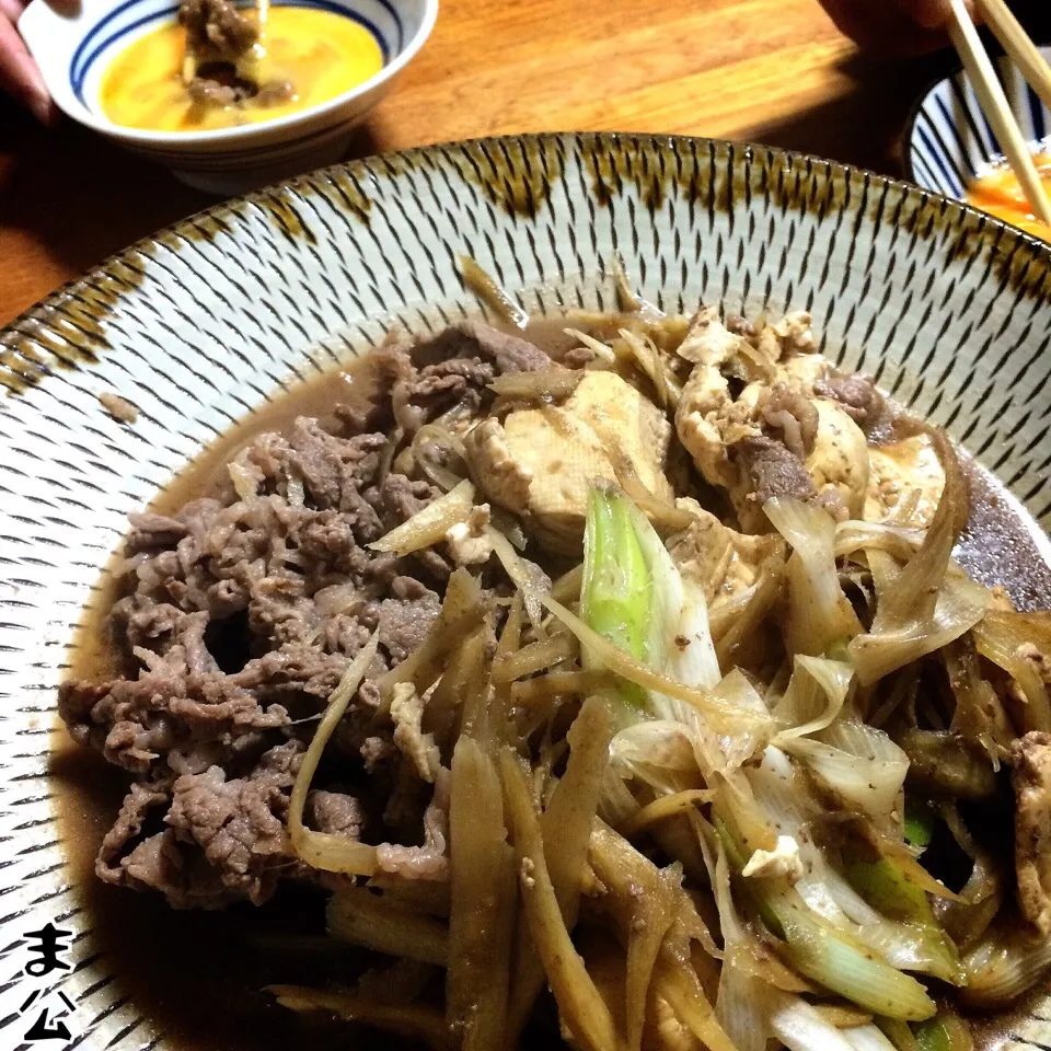 Snapdishの料理写真:すき焼き風 肉豆腐|まる(丸大豆)さん