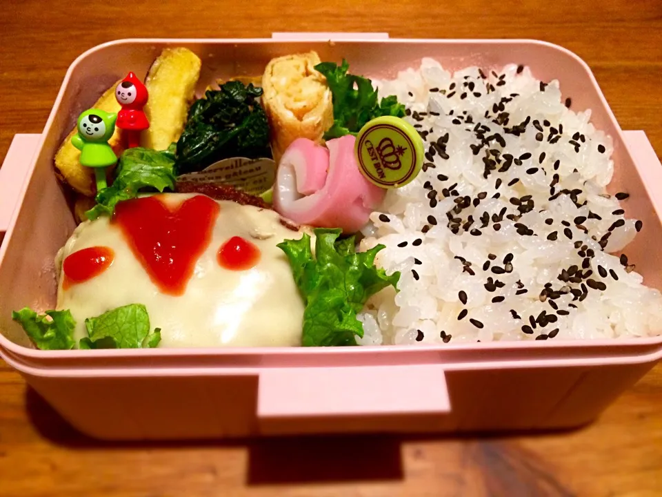 11/25 チーズハンバーグ弁当|カタツムリさん