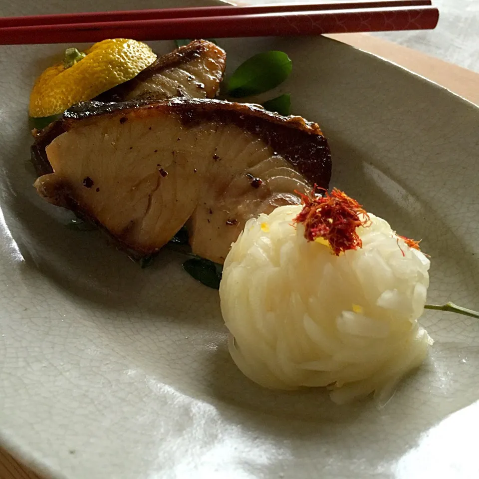 鰤の塩焼き、菊花蕪|シローさん