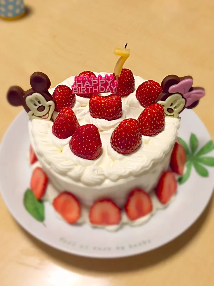 7歳誕生日ケーキ☆|こねこねこのこさん