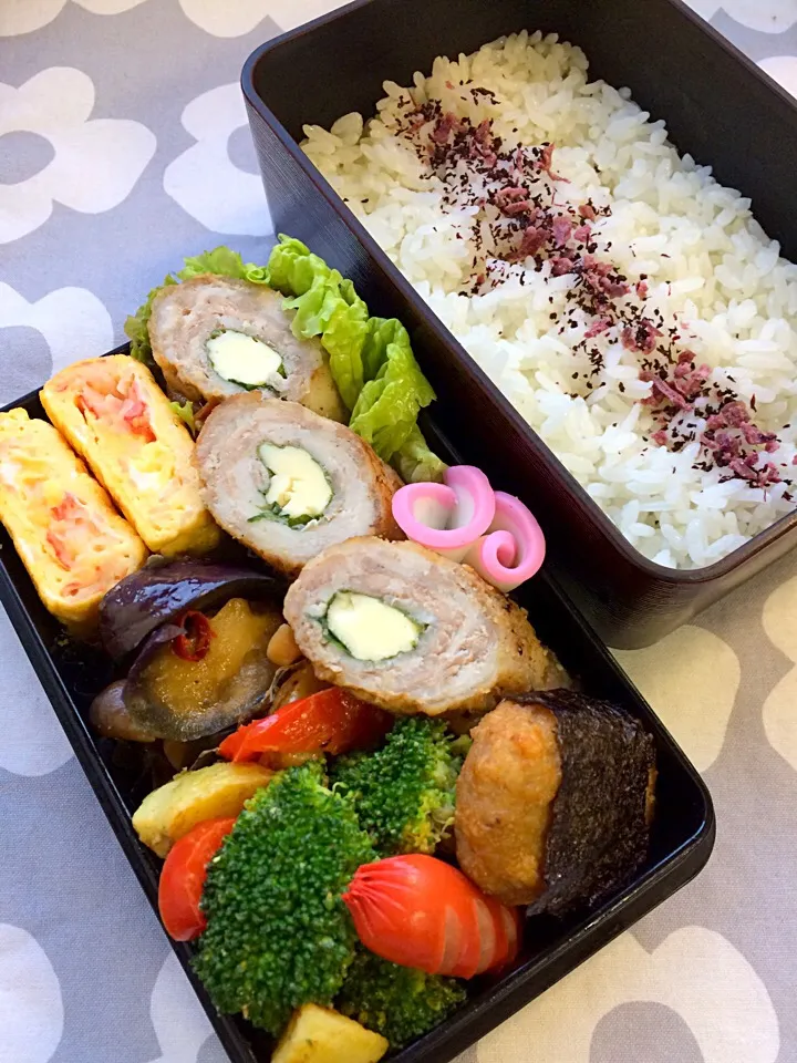 豚肉のしそチーズ巻き弁当|二キィさん