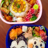 Snapdishの料理写真:今日は留守番お願いね🤗  シンバとワコのお弁当💕|hinaoさん