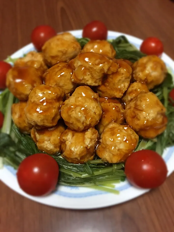 鶏肉だんご甘酢あんかけ|まるちゃんさん