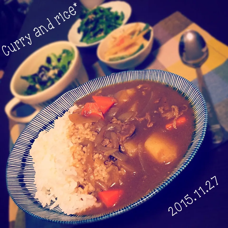 今日の晩ごはんはカレーライスですよ〜♡|かばちゃーんさん