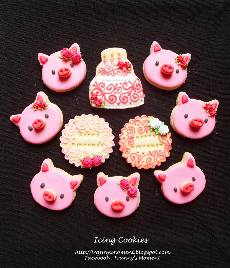 pinky pig icing cookies|Frannyさん