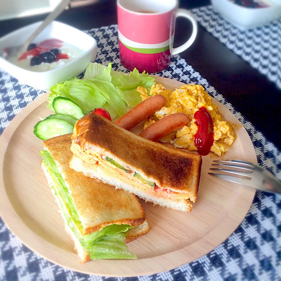 サンドウィッチ朝食♡|🍎ゆかりんご🍎さん