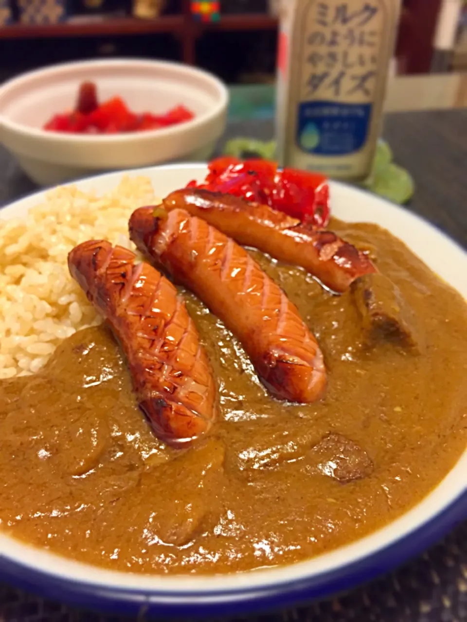 玄米ご飯のカレーライス ソーセージトッピング😋|Takaki Sasakiさん