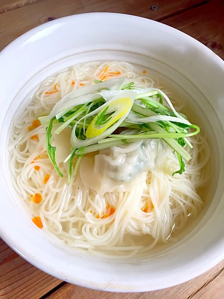 スープ餃子のにゅうめん☆|かえさん