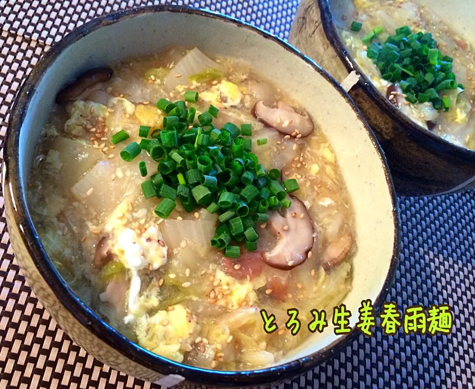 Snapdishの料理写真:ちょっと節制しますで⤴︎ じんわりホカホカ✨とろみ生姜春雨麺✨|咲きちゃんさん